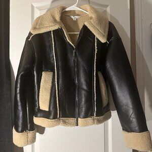 TIME & TRU LEATHER BOMBER JACKET